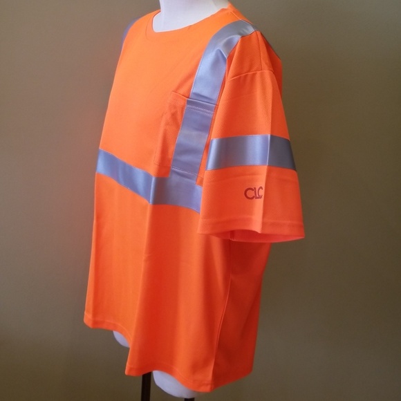 ⛑️CLC HI-VIZ ANSI 2 SHORT SLEEVE ORANGE T-SHIRT - Picture 2 of 8